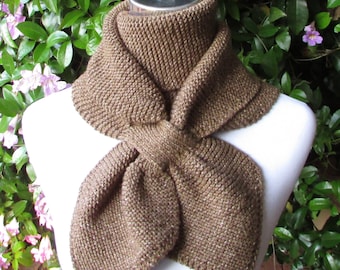 Keyhole Scarf  Knitting Pattern Double Loop Keyhole Scarf - Knitted Cowl Neck Warmer