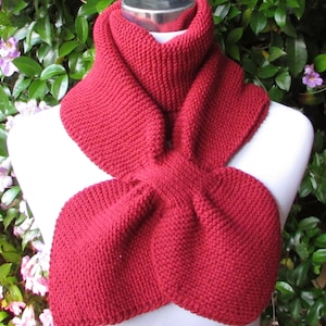 Knitting Pattern PDF Double Loop Keyhole Scarf Knitted Cowl Neck Warmer