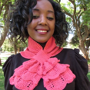 Keyhole Scarf Knitting Pattern - Lacy neckwarmer Knit Pattern - Scarf Knitting Pattern