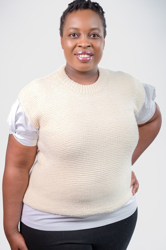 Modello ai ferri, gilet semplice, punto legaccio, modello gilet