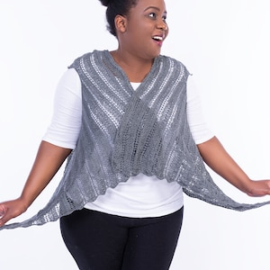 Linen Vest knitting pattern - summer sleeveless vest pattern