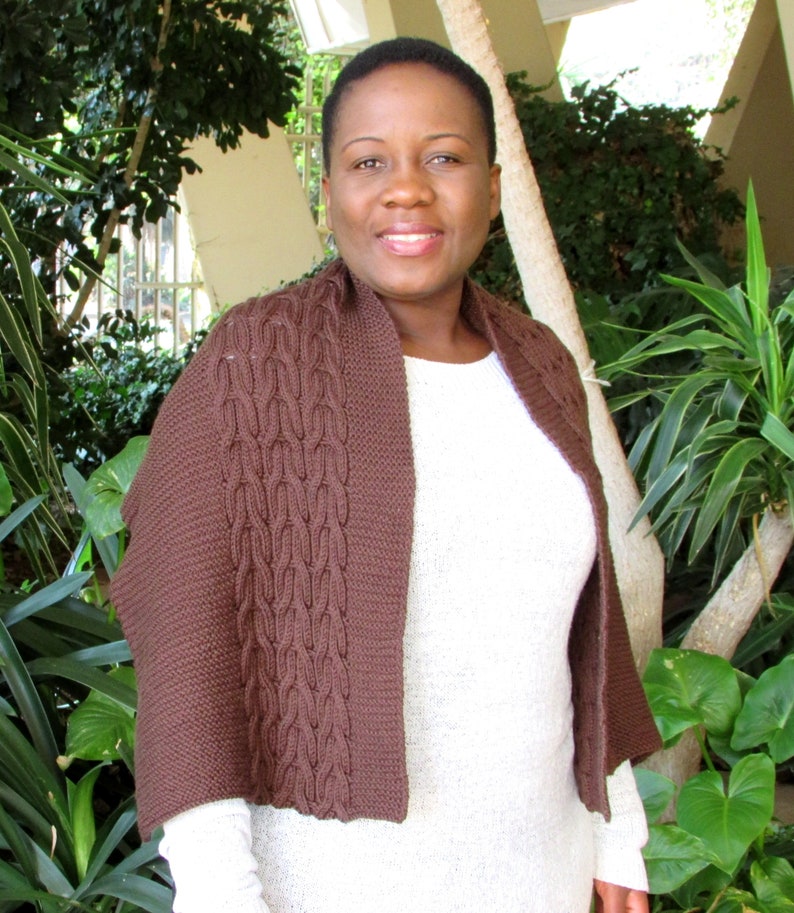 Thando Wrap Knitting Pattern Reversible Cabled Knit Wrap - Etsy España