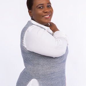 Knitting Pattern - Easy Vest Pattern, Ribbed Vest Pattern, Top Down, Classic Vest - Luthando Vest