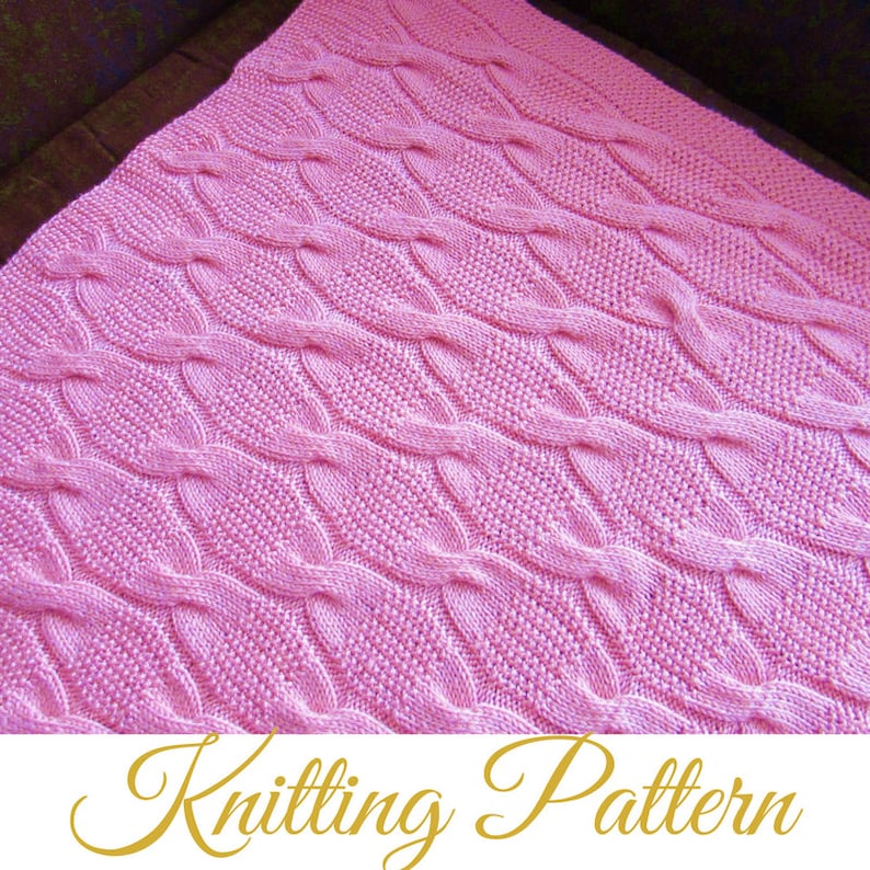 Cable & Seed Baby Blanket Knitting Pattern PDF DOWNLOAD Etsy