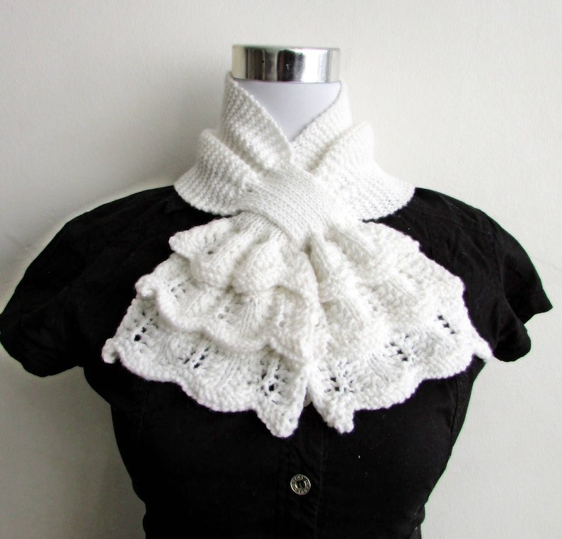 Keyhole Scarf Knitting Pattern Lacy Neckwarmer Knit Pattern Etsy