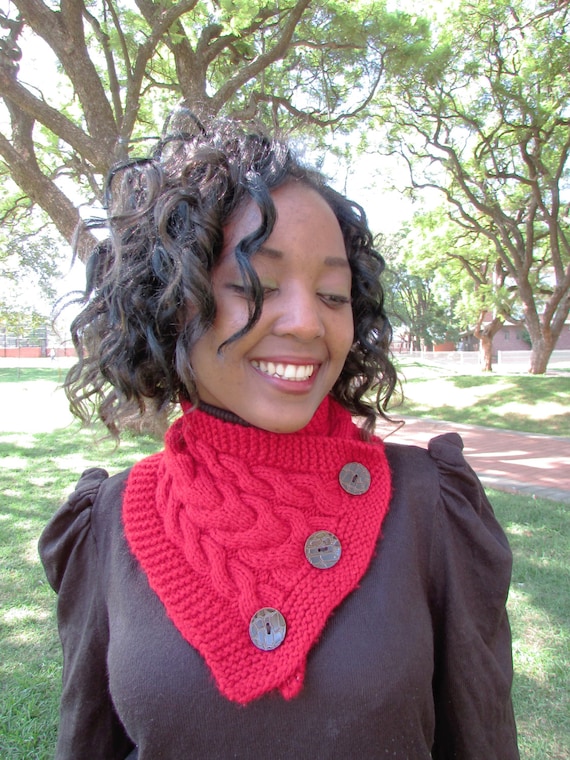 Cabled Cowl Knitting Pattern PDF Strawberry Cabled Chunky