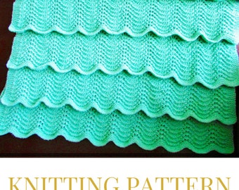 Flouncy Lace Baby Blanket Knitting Pattern (PDF)