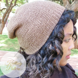 Charlie Slouchy Beanie Knitting Pattern PDF - Winter Hat Knitting Pattern