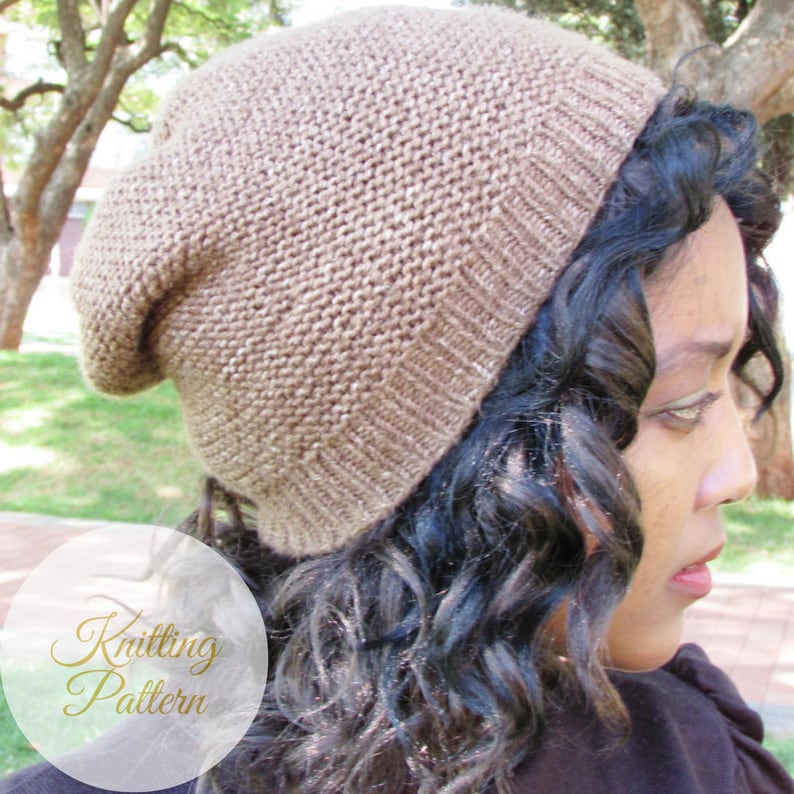 Slouchy Beanie Knitting Pattern – Easy Knit Winter Hat (PDF Pattern) - Etsy