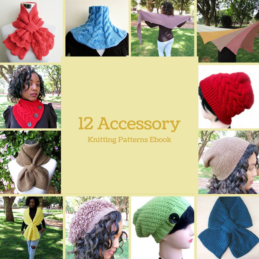 12 Knitted Accessories Patterns Ebook - Scarves, Beanies, Shawls (PDF ...