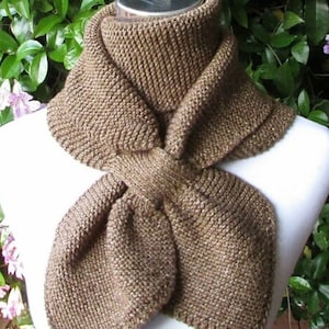 Knitting Pattern PDF Double Loop Keyhole Scarf Knitted Cowl Neck Warmer