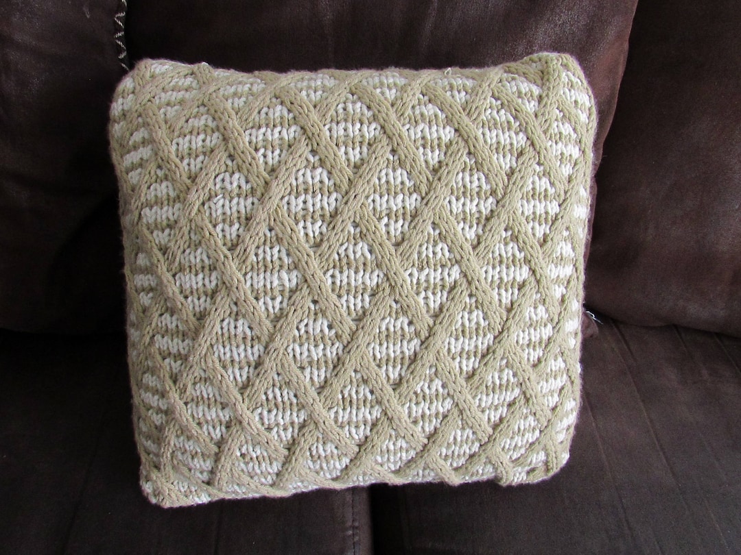 Lattice Cushion Cover Knitting Pattern Home Decor Knitting Etsy