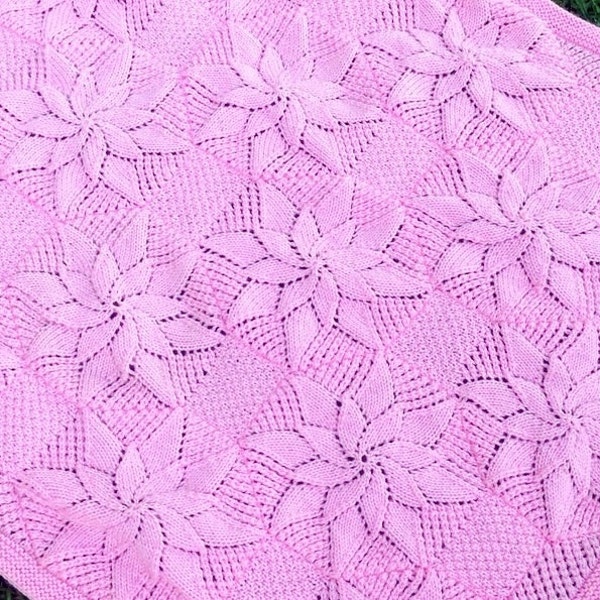 Modello di coperta per neonati in pizzo vintage da lavorare a maglia – Easy Knit (modello PDF)