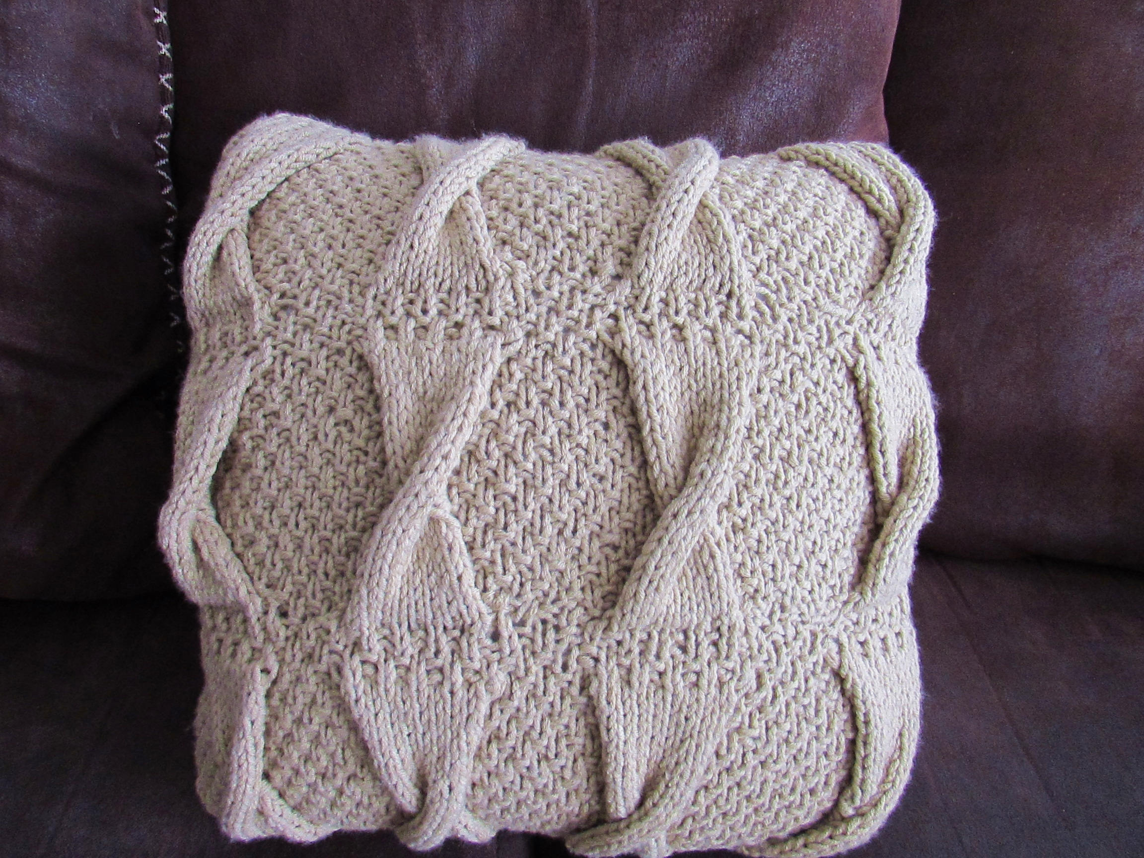 Loose Cables Cushion Cover Knitting Pattern Home Decor Etsy