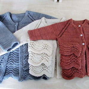Flouncy Baby Cardigan Knitting Pattern - Spring Summer Baby Cardigan Knit Pattern