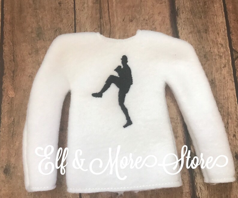 Custom Christmas Elf Baseball Pitcher Sweater Shirt Photo Prop Clothes