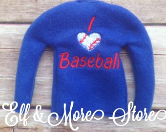 Christmas Elf Sweater I Love Baseball Photo Prop