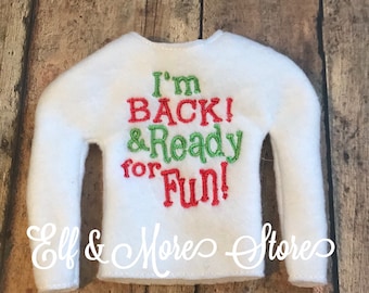 Custom Christmas Elf Back for Fun Sweater Shirt Photo Prop Clothes