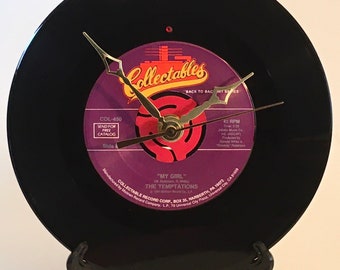 Recycled THE TEMPTATIONS 7" Record • Song: My Girl • Record Clock