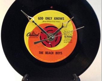 Recycled BEACH BOYS 7" Record • Song: God Only Knows • Record Clock