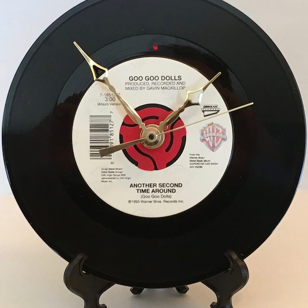 Recycled GOO GOO DOLLS 7" Record • Another Second Time Around • Record Clock