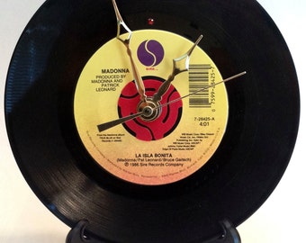 Recycled MADONNA 7" Record • Song: La Isla Bonita • Record Clock