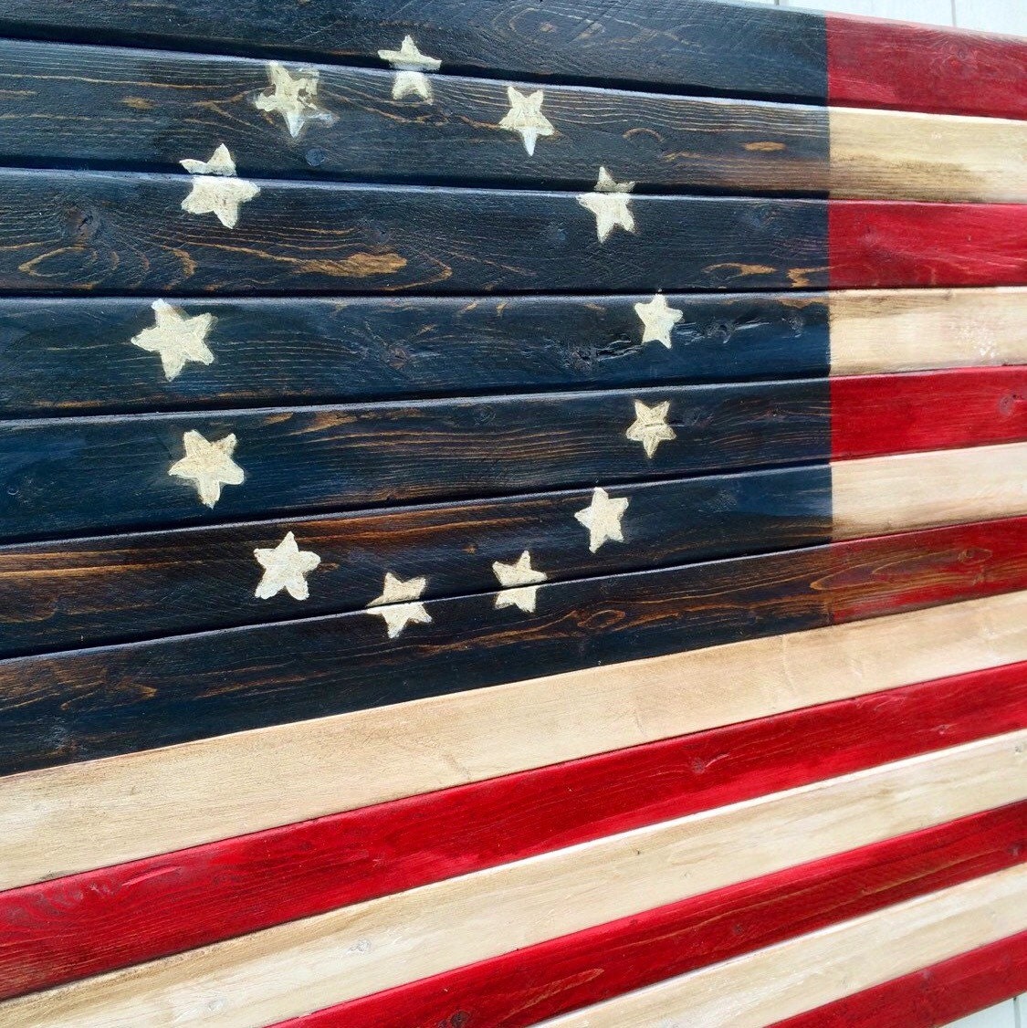 Rustic Wood American Flag Art Etsy