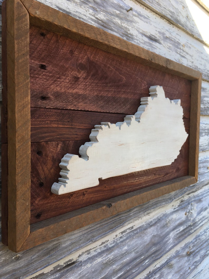 Wood State Cutout Kentucky KY Wooden Cutout Wall Art