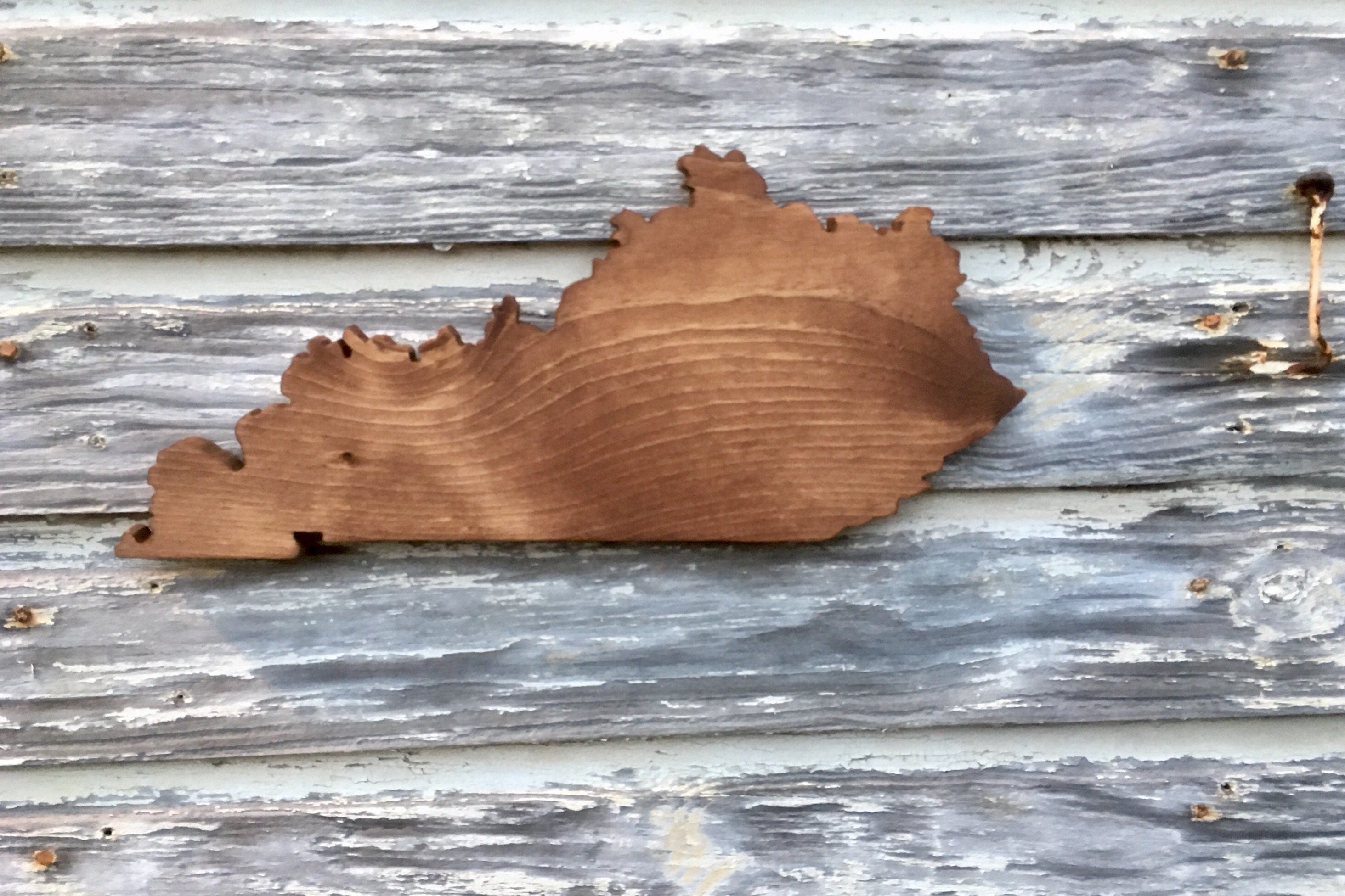 Wood State Cutout Kentucky KY Wooden Cutout Wall Art Hanging Etsy