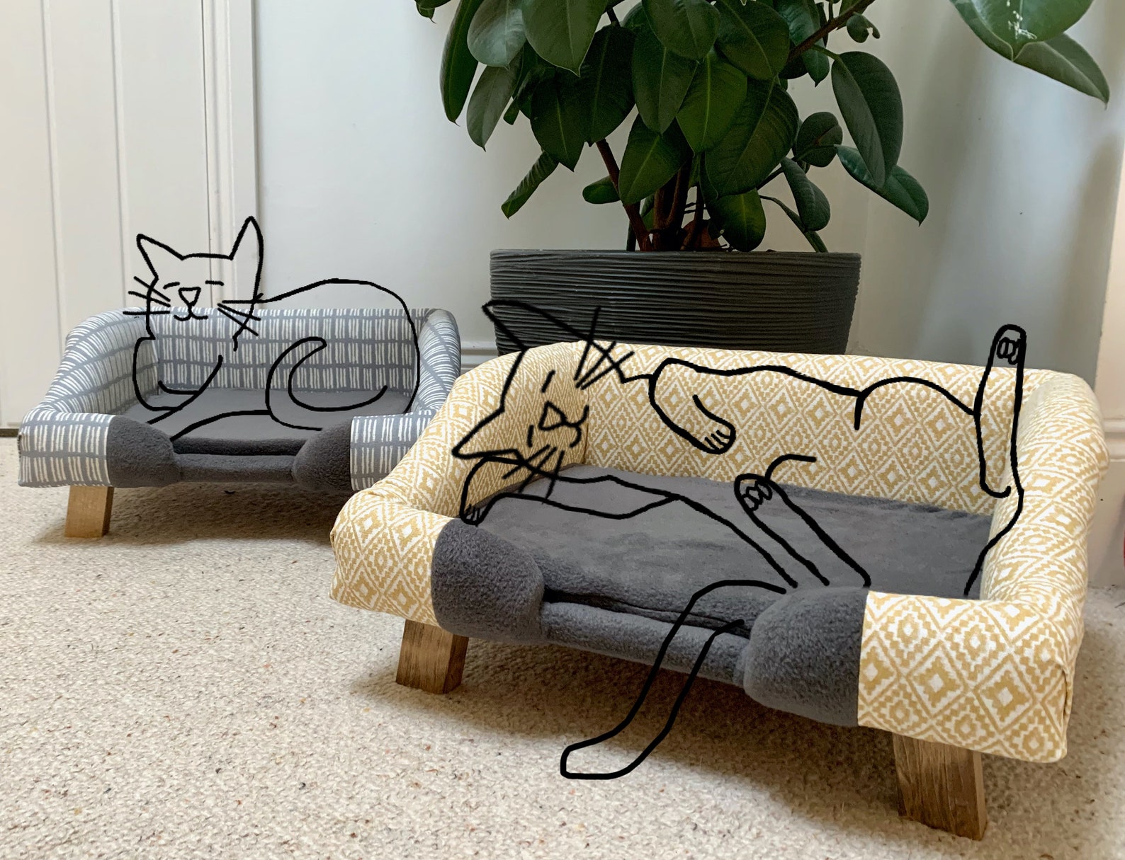 The purrrfect cat bed Comfy pet sofa / cat sofa. Available in Etsy