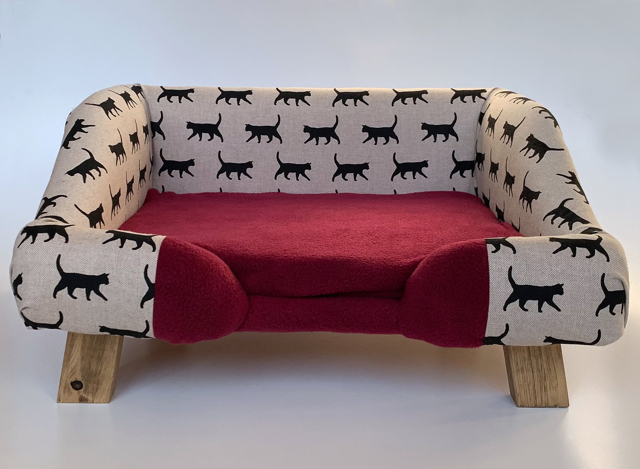 The Purrrfect Cat Bed Comfy Pet Sofa / Cat Sofa. Available in Etsy UK