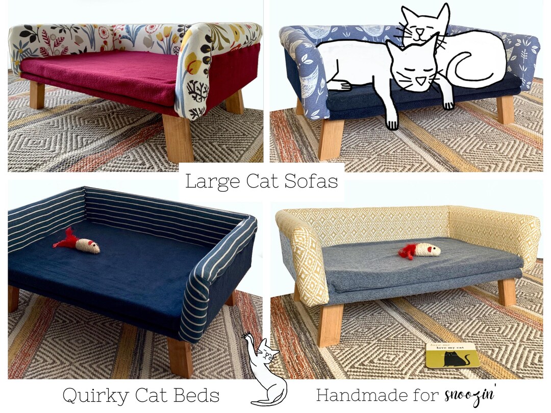 Large Cat Sofas / Double Cat Beds / Various Fabric Options / Etsy UK