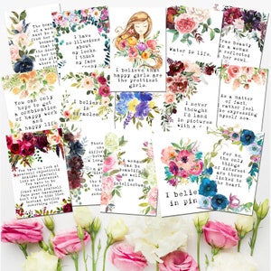 105 cartes imprimables Audrey Hepburn citations, art mural Audrey Hepburn, Audrey Hepburn Journal, cartes avec affirmation positive, kit de collage mural