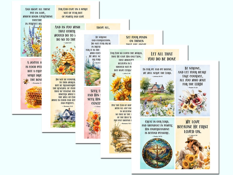 Bible Scripture Digital Cards 4x6'', Bee Scrapbooking, Bible Scripture ...
