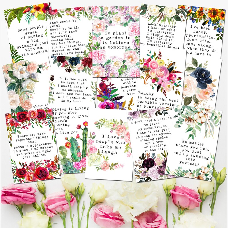 105 Audrey Hepburn Quotes Printable Cards Audrey Hepburn Wall - Etsy