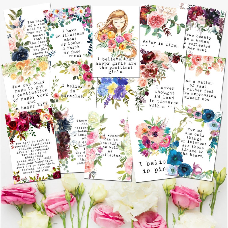 105 Audrey Hepburn Quotes Printable Cards Audrey Hepburn Wall - Etsy