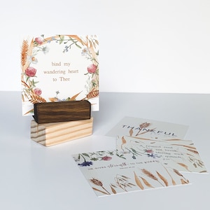 Tarjetas de las Escrituras con bloque de visualización, Conjunto de 4 tarjetas de versículos bíblicos, Regalo cristiano, Tarjetas de Acción de Gracias, Regalos para mamá, Regalos de Navidad, Oficina