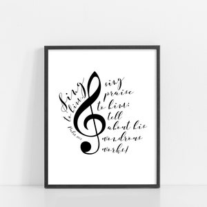 Sing to Him Digital Download - Psalm 105 Music Wall Art - Musical Note - Musical Gifts - Music Art - Printable Art - INSTANT DOWNLOAD