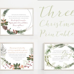 Christmas Wreath Print Set: Watercolor Floral Designs (Digital Download)