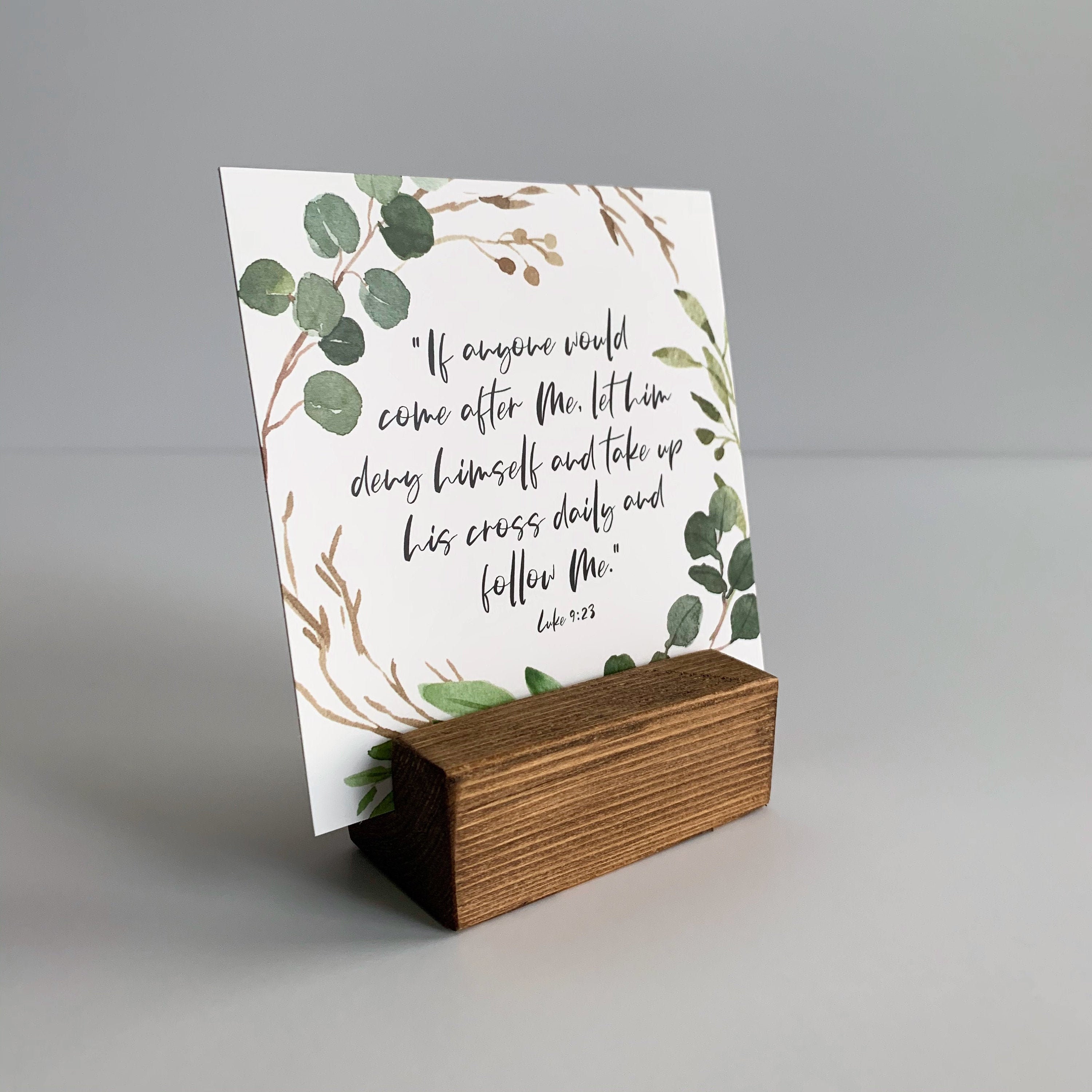 Wood Display Stand, Wood Block, Wooden Card Holder, Card Display