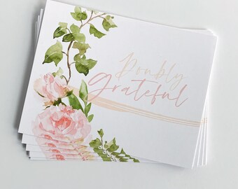 Watercolor Eucalyptus Twins Thank You Cards: Baby Shower Stationery