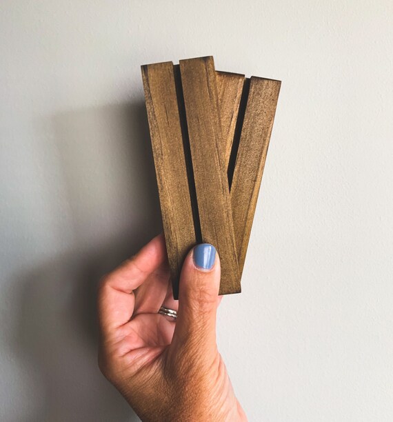 Long Wood Display Stand, Wood Block, Print Card Stand, Wooden Card Holder, Photo Display, Office Gift, Desk Accessory, Wooden photo stand