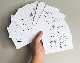 Hymn Display Cards: Black & White Christian Song Lyrics (Set of 11)