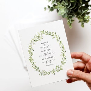 Cartes de remerciement, Romains 12, Réjouissez-vous d'espoir, lot de 8 articles de papeterie, cartes intérieures vierges, lot de cartes de remerciement, cadeau d'encouragement, Noël