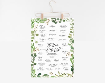 Namen Gottes Poster: Hebräische Schrift, Eukalyptus Aquarell (Digitaldruck)