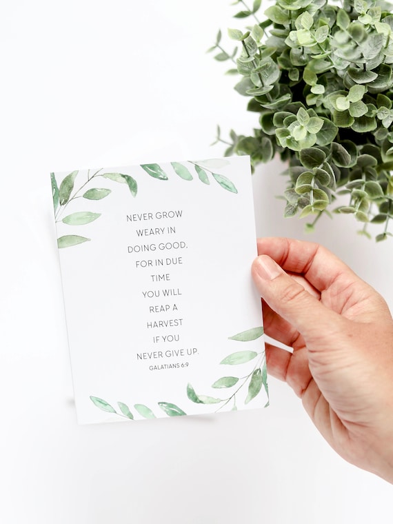 Encouraging Notecards, Galatians 6:9, Stationery Set, Thank You Cards, Blank Inside, Encouragement Card Set, Just Because Cards