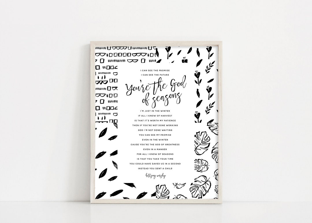 Seasons Hillsong Lyrics Printable Hillsong Worship Inspirational Quote