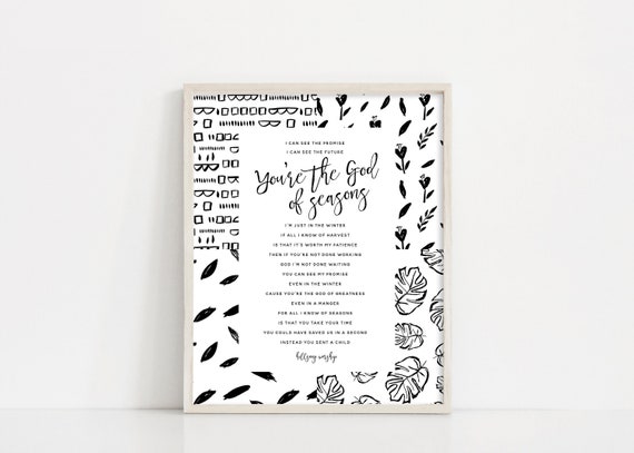 Seasons - Hillsong Lyrics Printable - Hillsong Worship - Inspirational Quote - Black and White Printable Wall Art - INSTANT DOWNLOAD