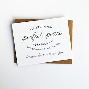 Tarjetas de notas de las Escrituras, Tarjetas de aliento, Paz perfecta, Papelería plana, Tarjetas traseras en blanco, Regalos cristianos