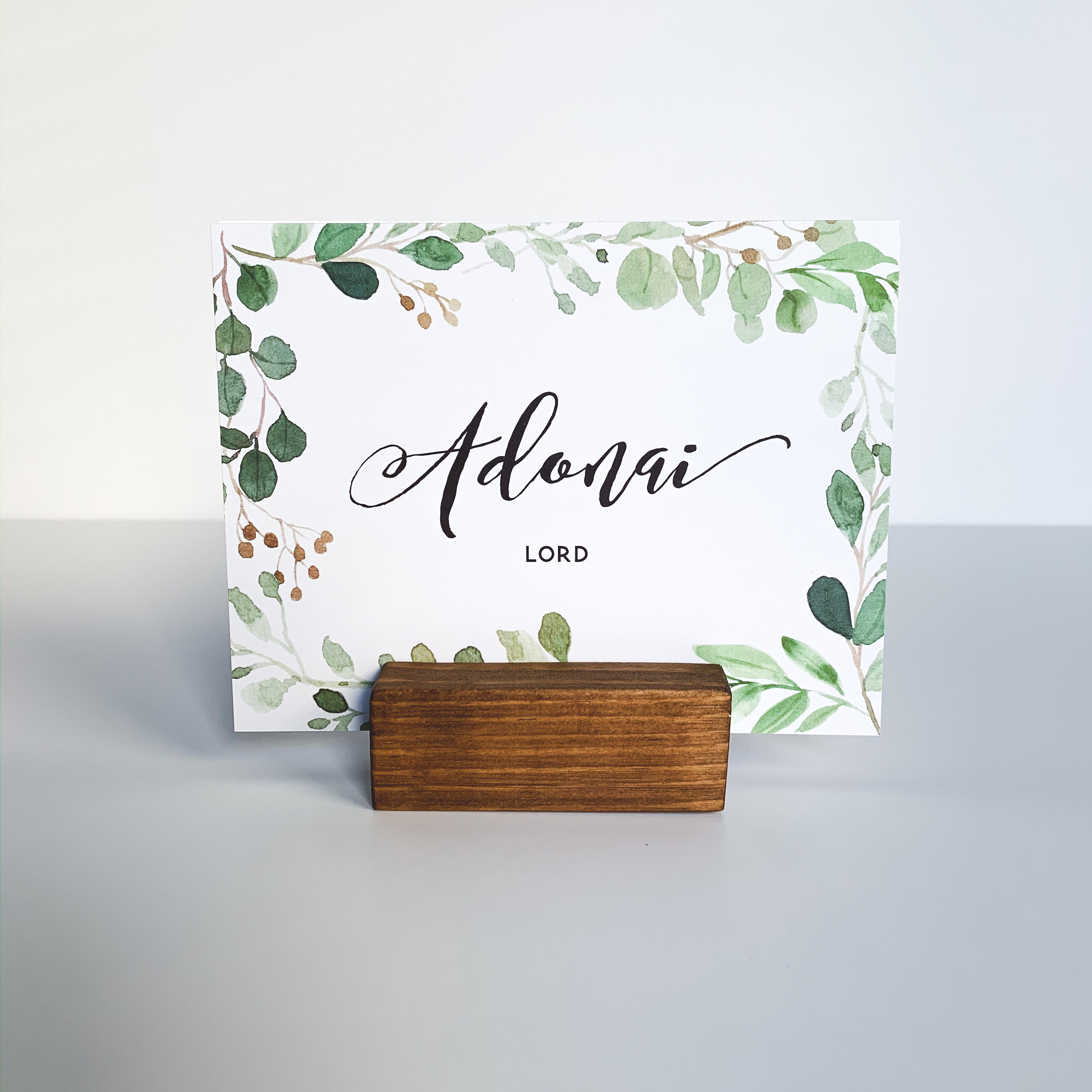 Names of God Cards of 4 With Display Block, Custom Set, Hebrew Names of